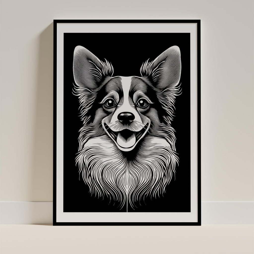 Papillon Line Dog Series in Black and White image 0