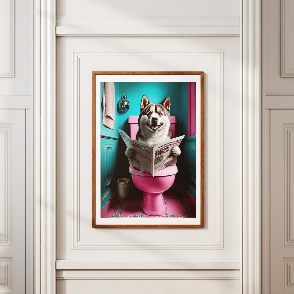 Akita Inu Toilet Dogs PInk and Turquise image 3