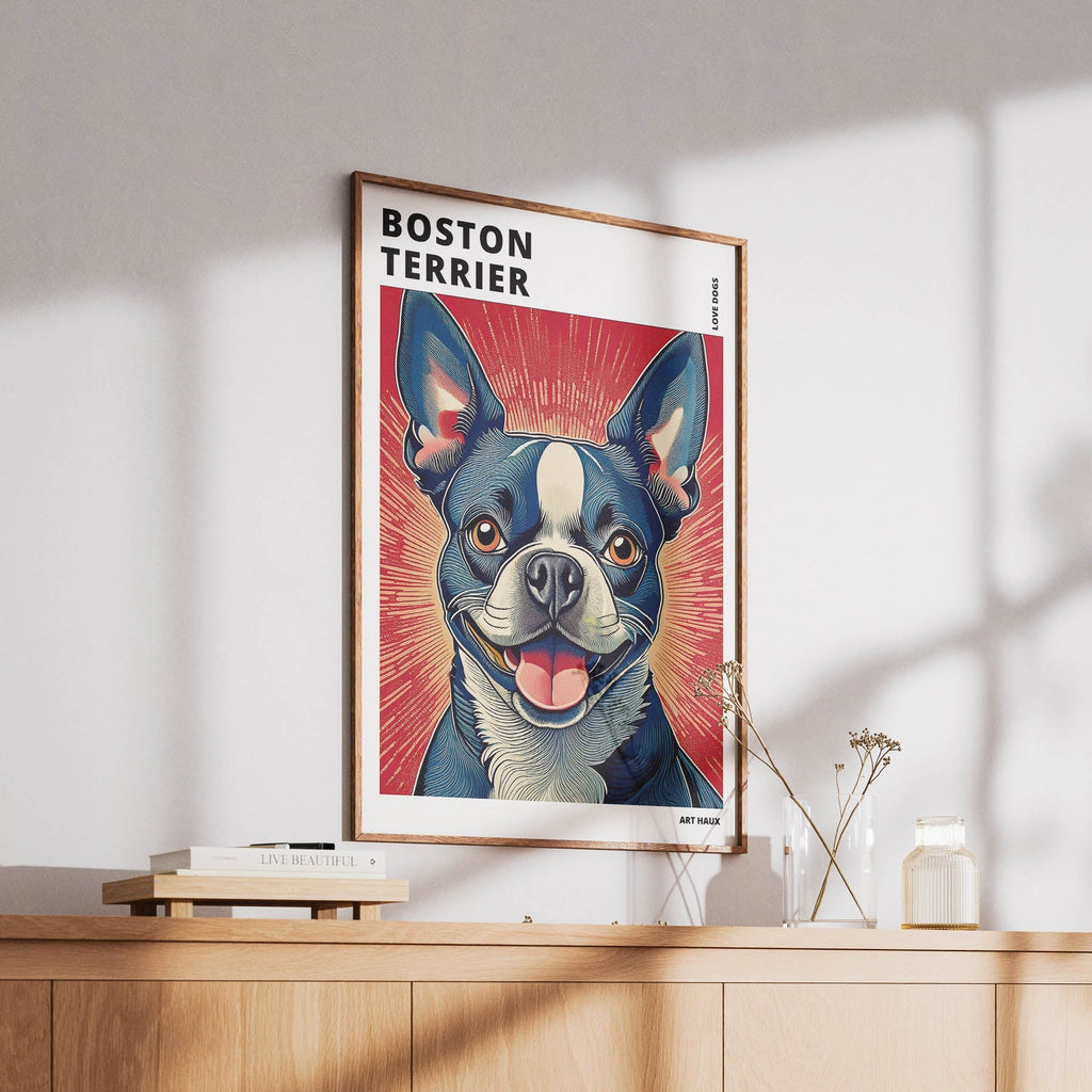 Boston Terrier Hokusai Japanese Inspired Dog Series with Text image 5