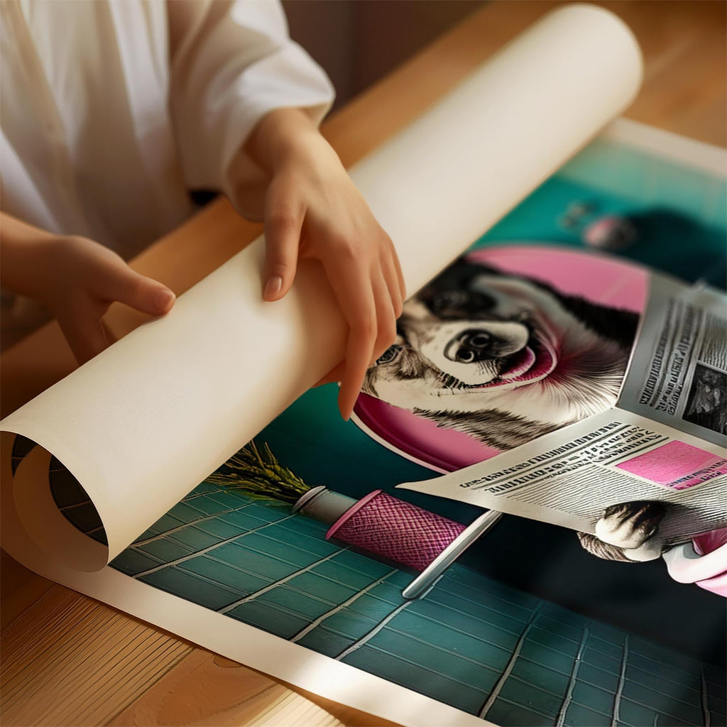 Shiba Toilet Dogs PInk and Turquise image 1