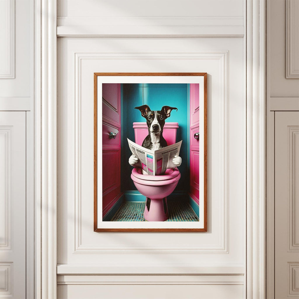 Whippet Toilet Dogs PInk and Turquise image 3