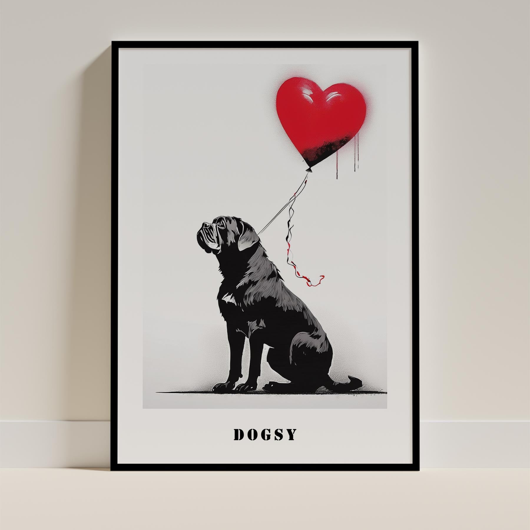 Mastiff DOGSY Series inspired by the Art of Banksy with text Dogsy image 0