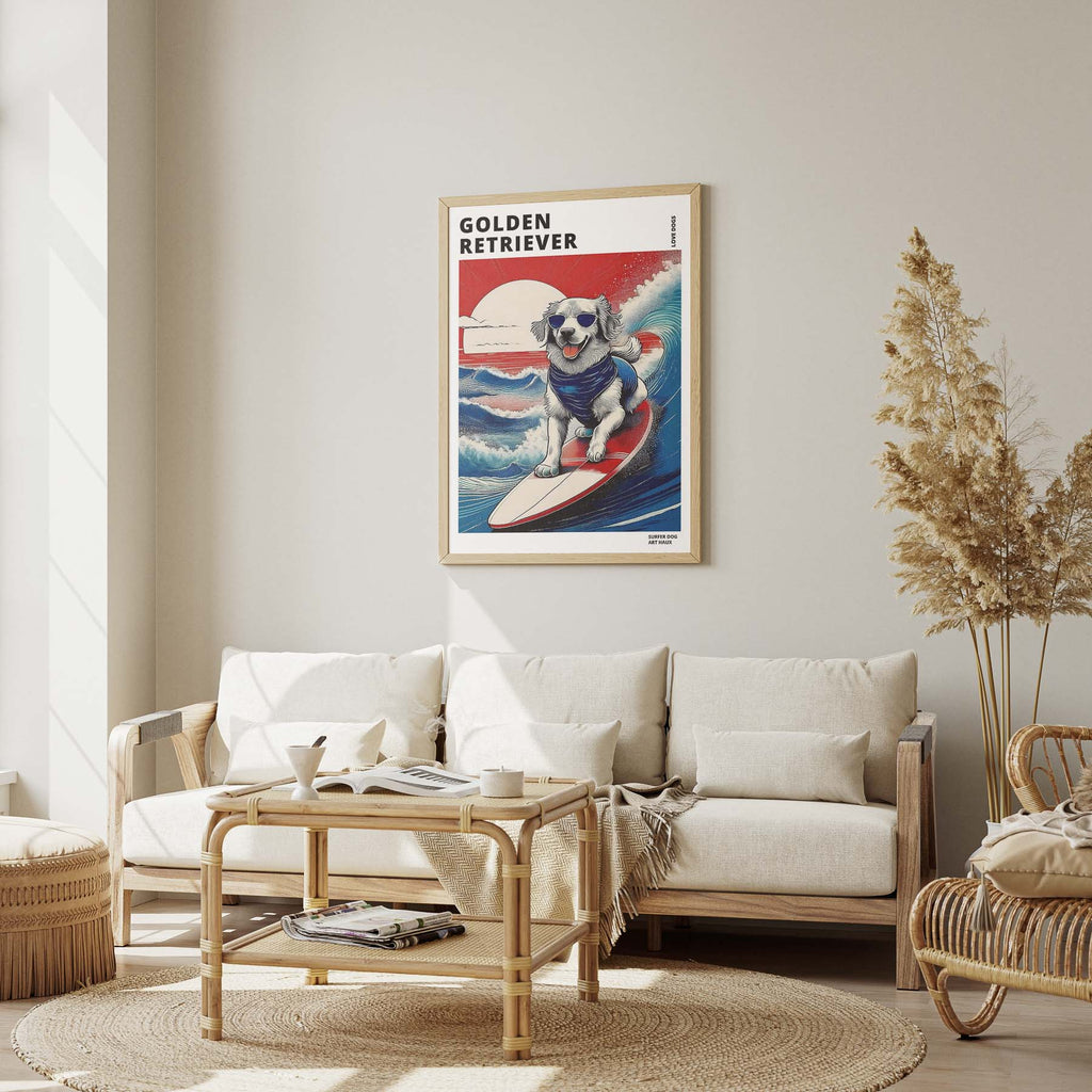 Golden Retriever Hokosai Surfer Dogs 1 image 1