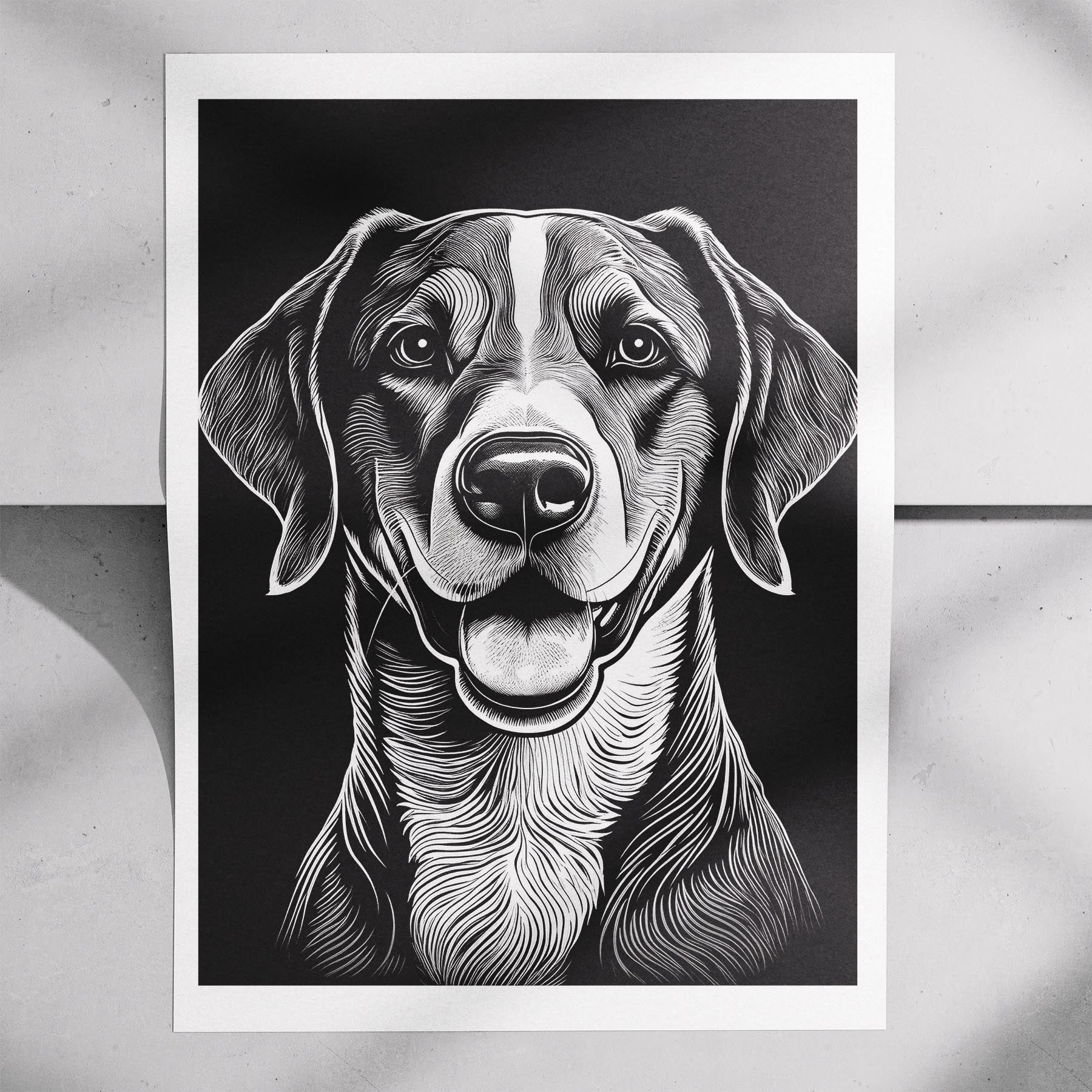 English Pointer Line Dog Series in Black and White image 7