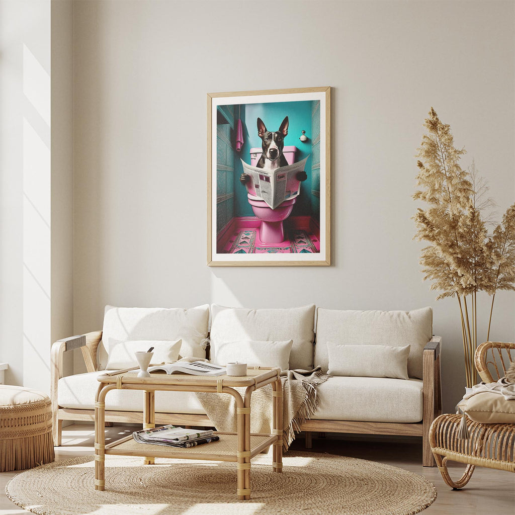 Bull Terrier Toilet Dogs PInk and Turquise image 2