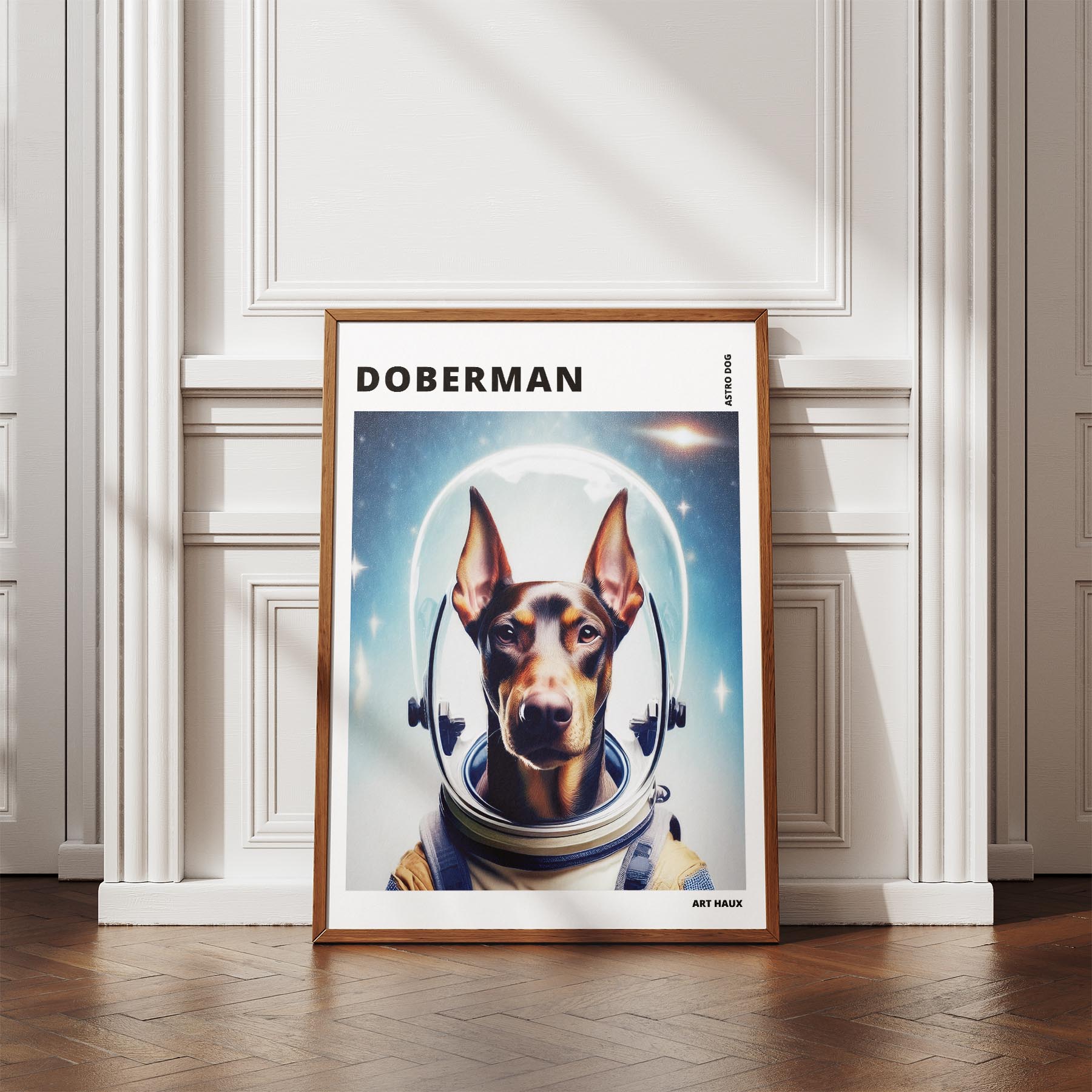 Doberman Astronaut Dog Series with Text Astro Dog image 4