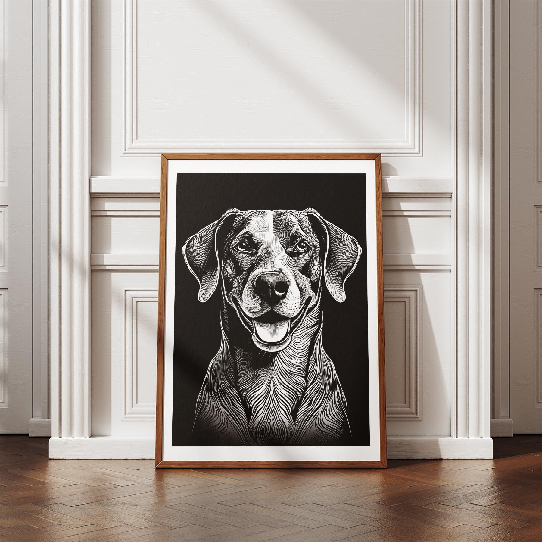 German Pointer Line Dog Series in Black and White image 4