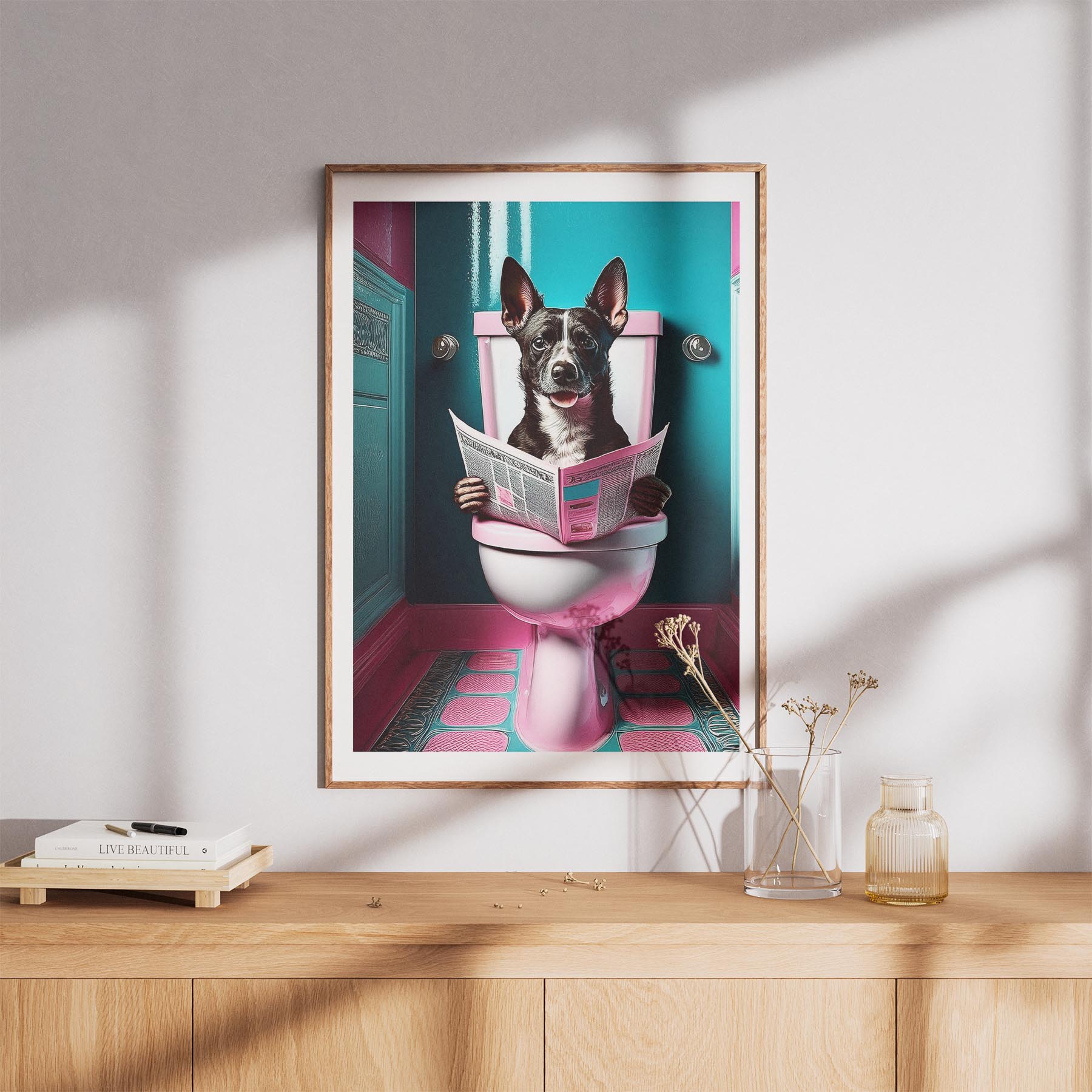 Australian Terrier Toilet Dogs PInk and Turquise image 8