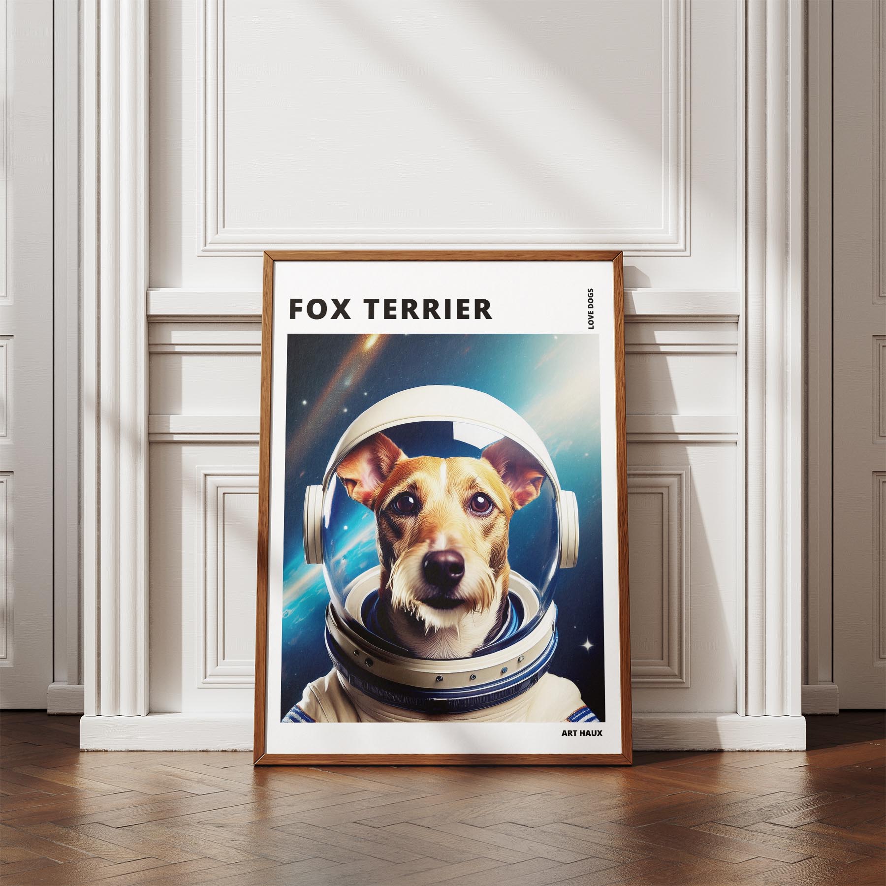 Fox Terrier Astronaut Dog Series with Text Astro Dog image 4