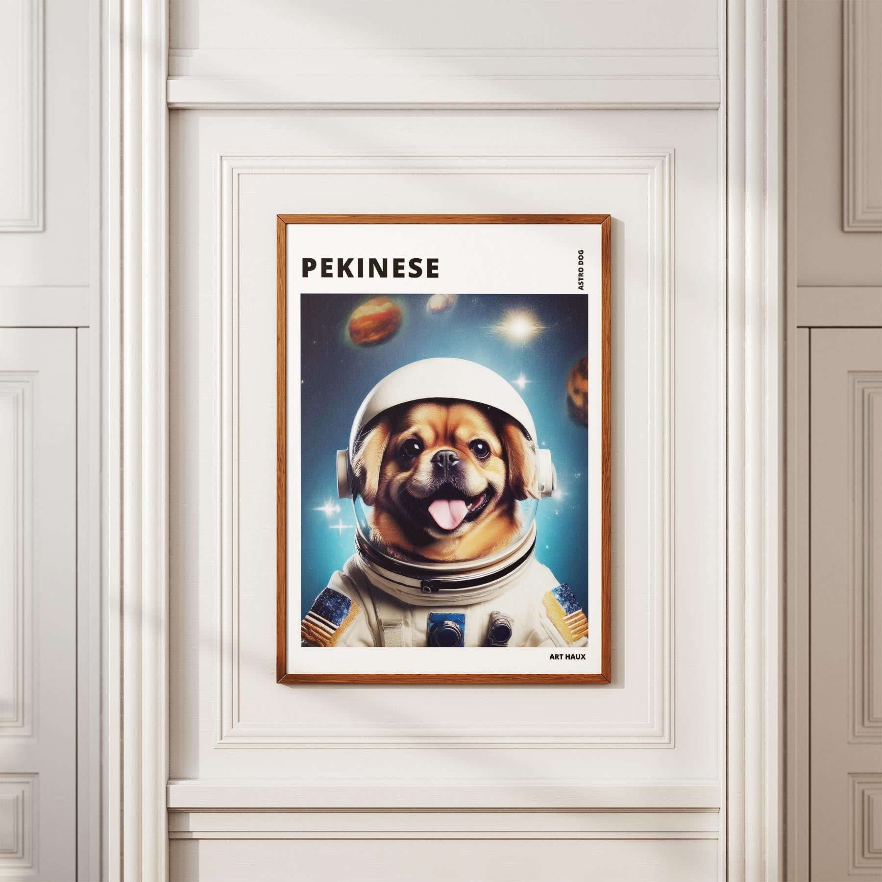 Pekingese Astronaut Dog Series with Text Astro Dog image 3