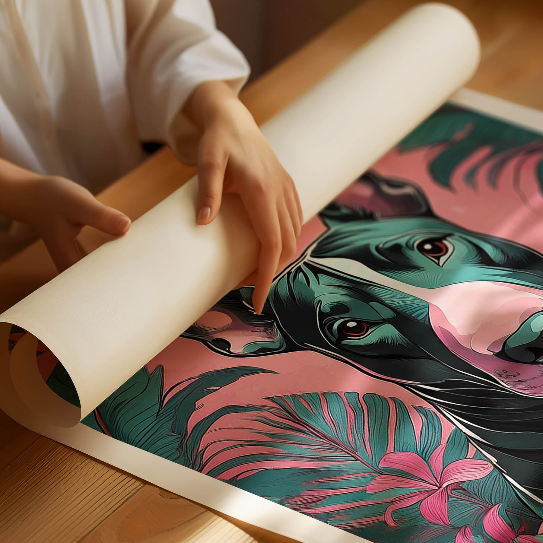 Bull Terrier Flowery Dog image 1