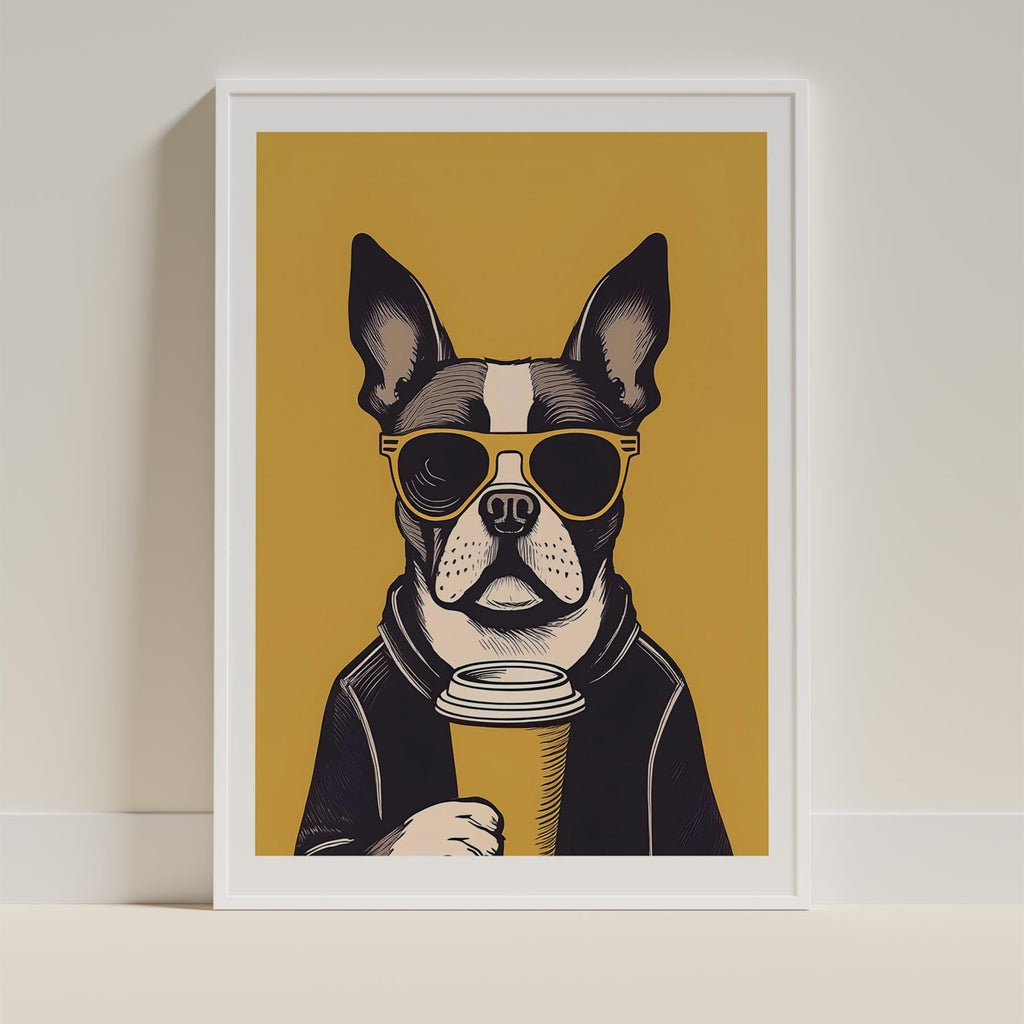 Boston Terrier Chillin Coffee Dog image 9