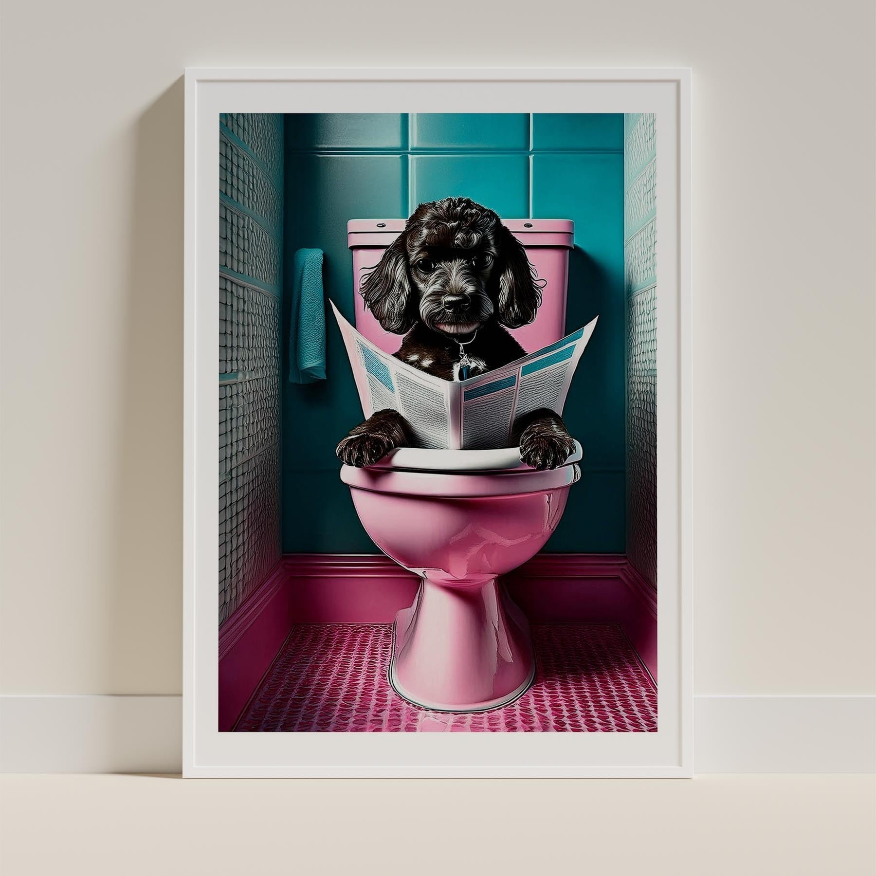 Poodle Toilet Dogs PInk and Turquise image 9