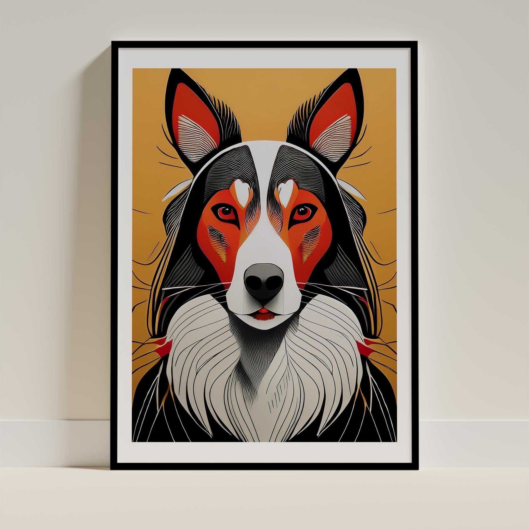 Rough Smooth Collie Geometric Orange Series image 0