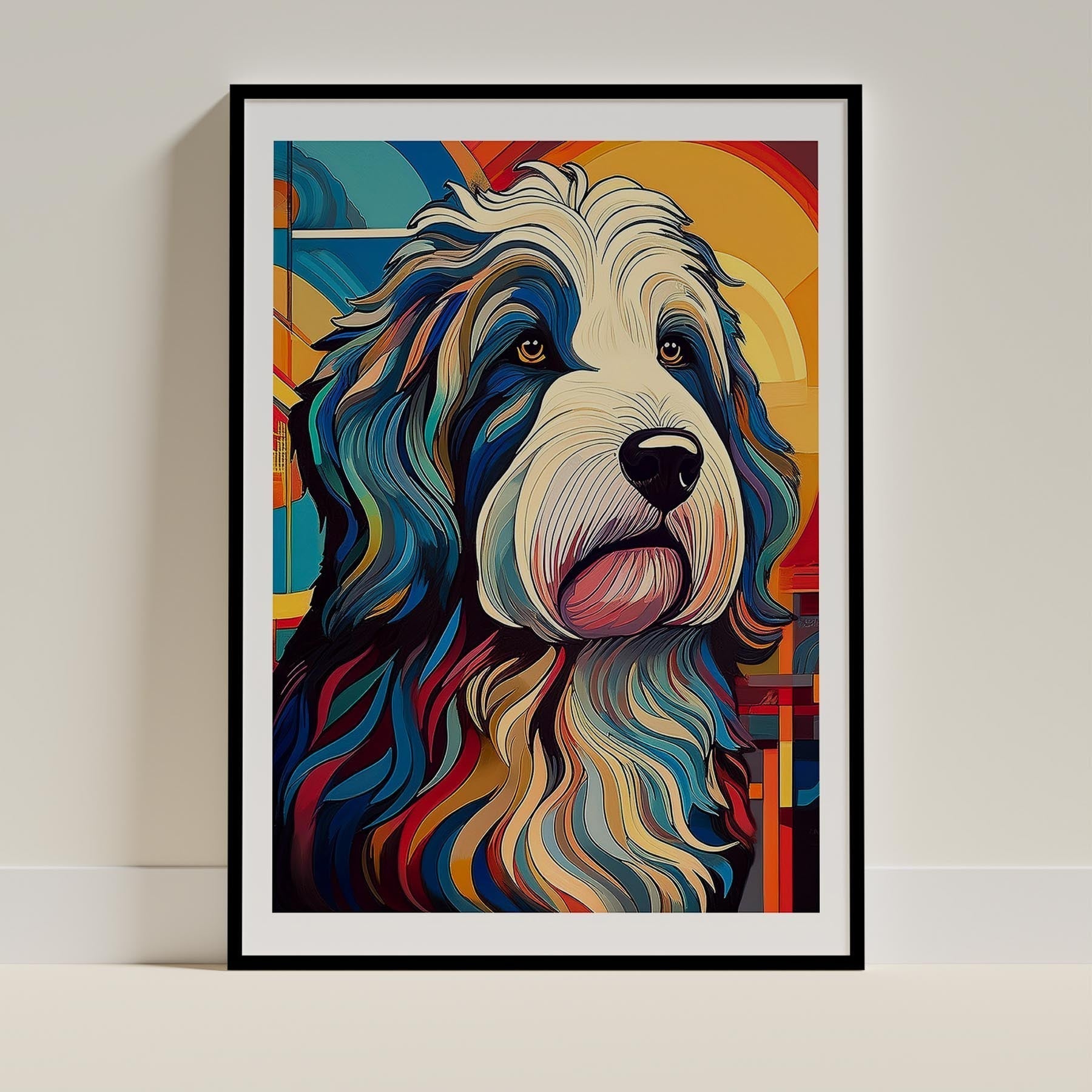 Old English Sheepdog Dog Art Print Unframed Vol 2 | 7 Unique Designs | Wall Art Gift for Dog Lovers - Image 5 | Dogsy & Co