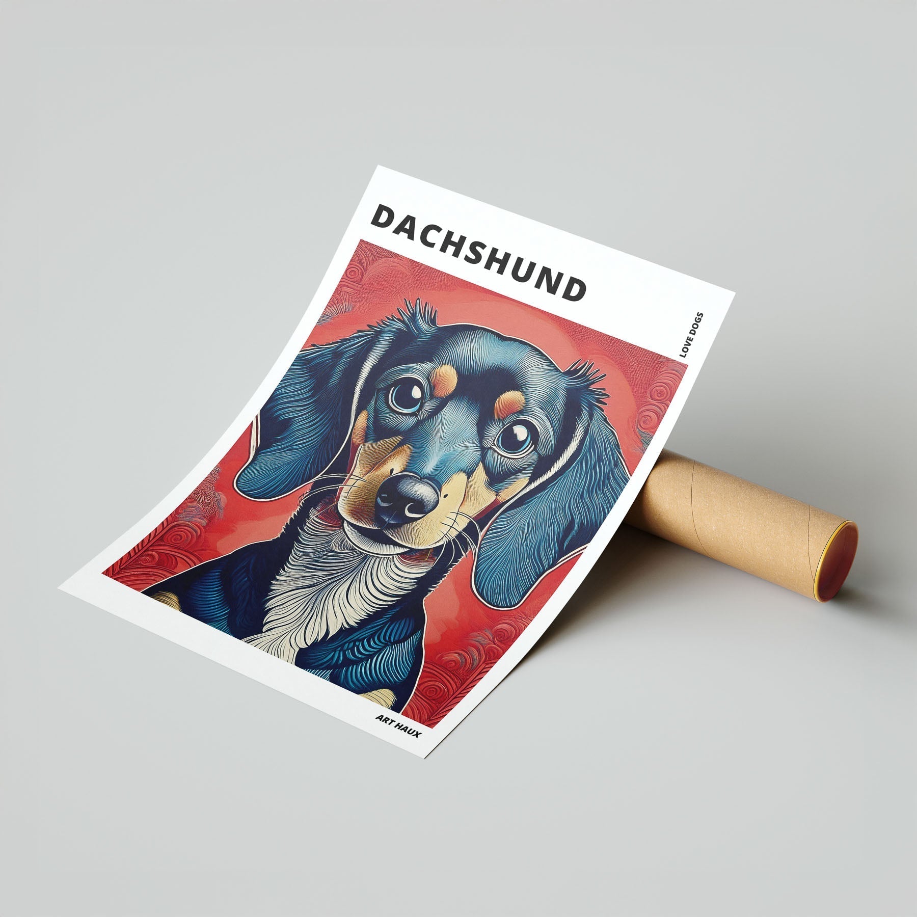 Dachshund Hokusai Japanese Inspired Dog Series with Text image 6
