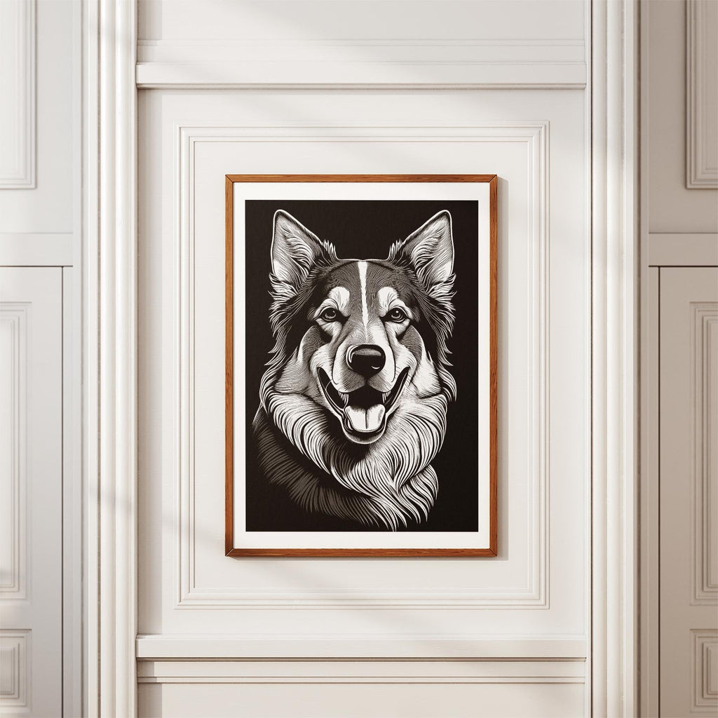 Maremma Line Dog Series in Black and White image 3