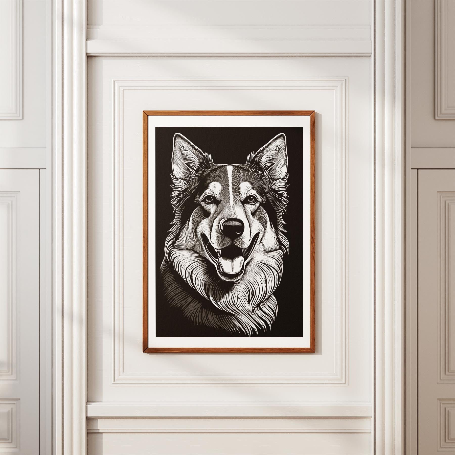 Maremma Line Dog Series in Black and White image 3