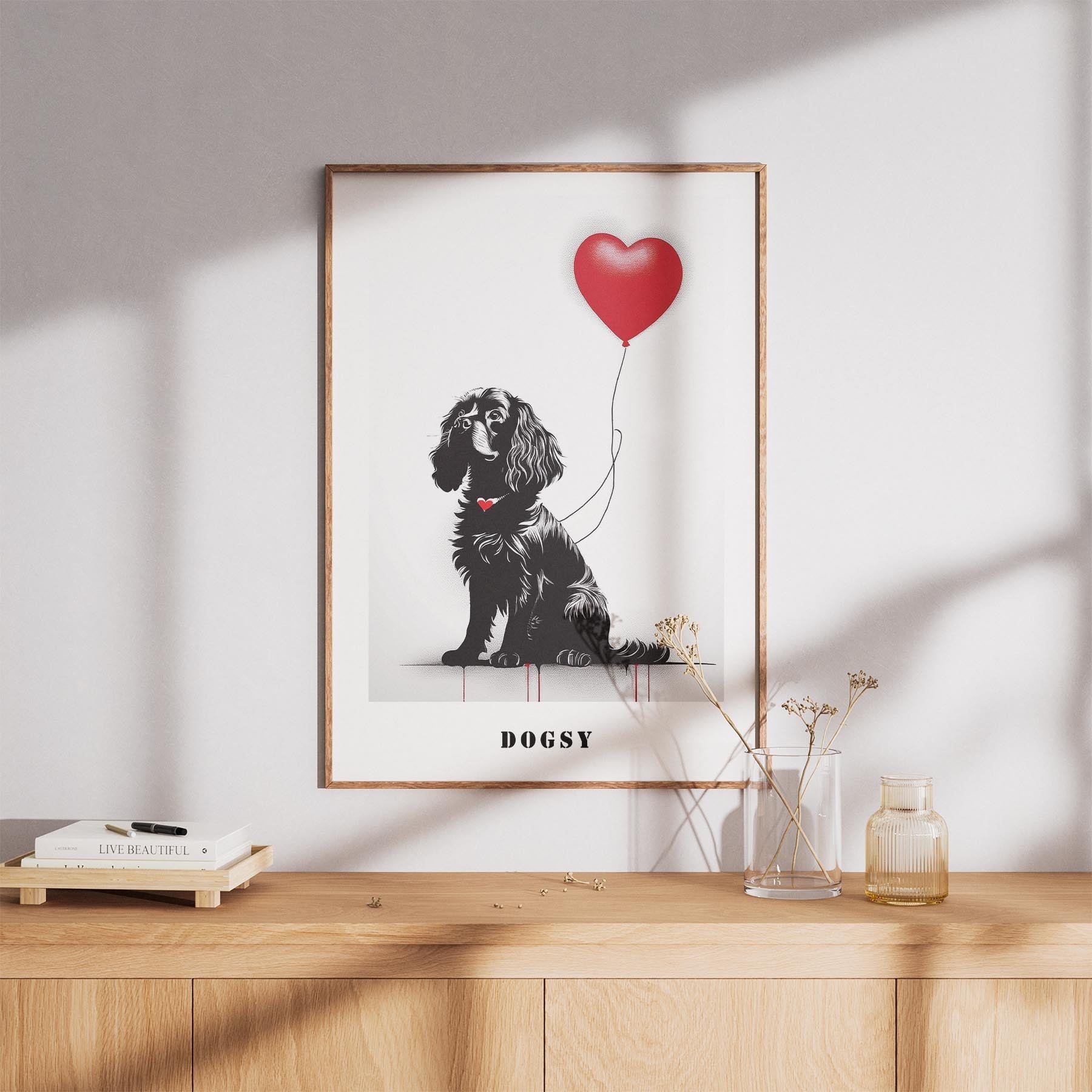 Cavalier Spaniel DOGSY Series inspired by the Art of Banksy with text Dogsy image 8