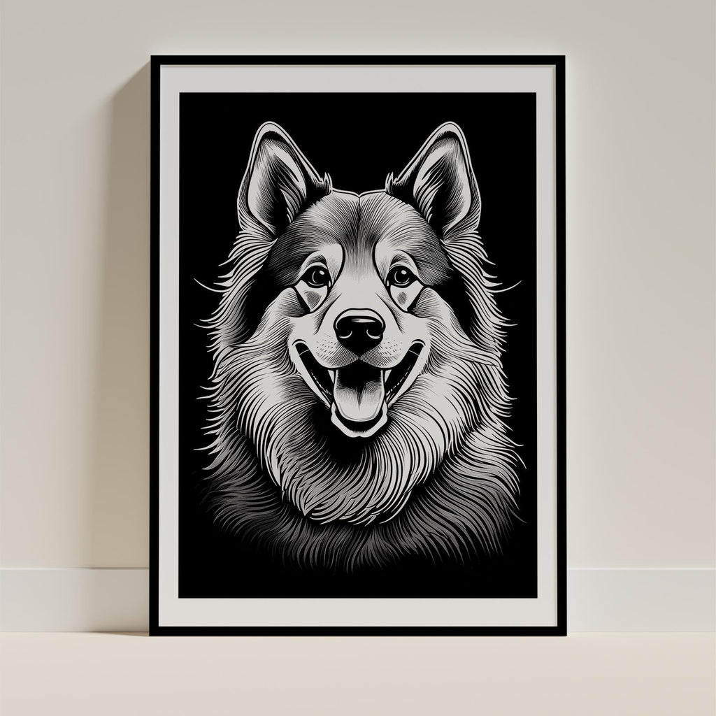 Samoyed Line Dog Series in Black and White image 0