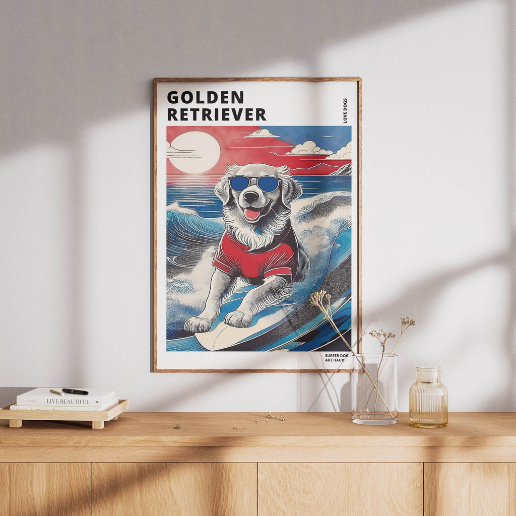 Golden Retreiver Hokosai Surfer Dogs 1 image 8