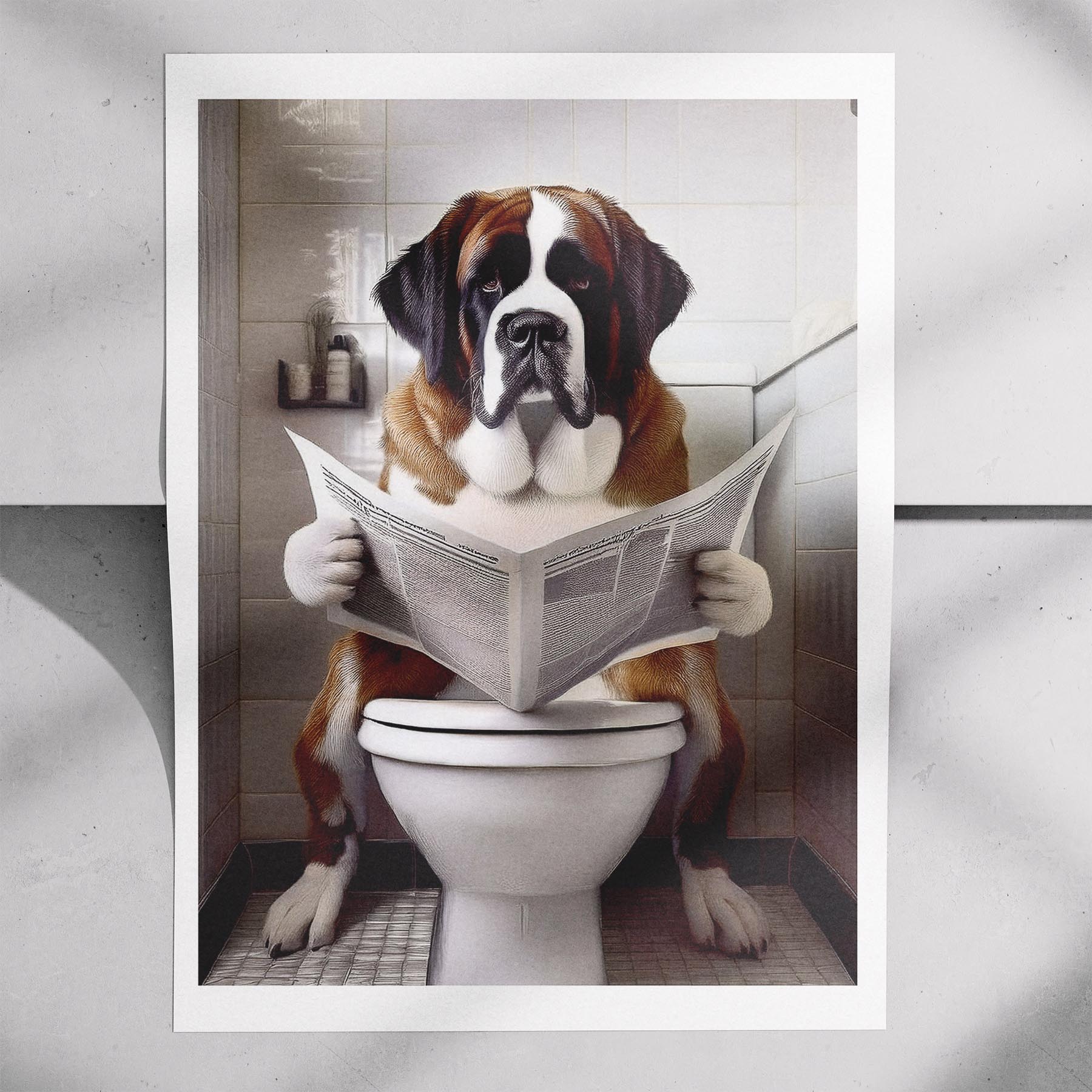 Saint Bernard Toilet Humour Dog Series image 7