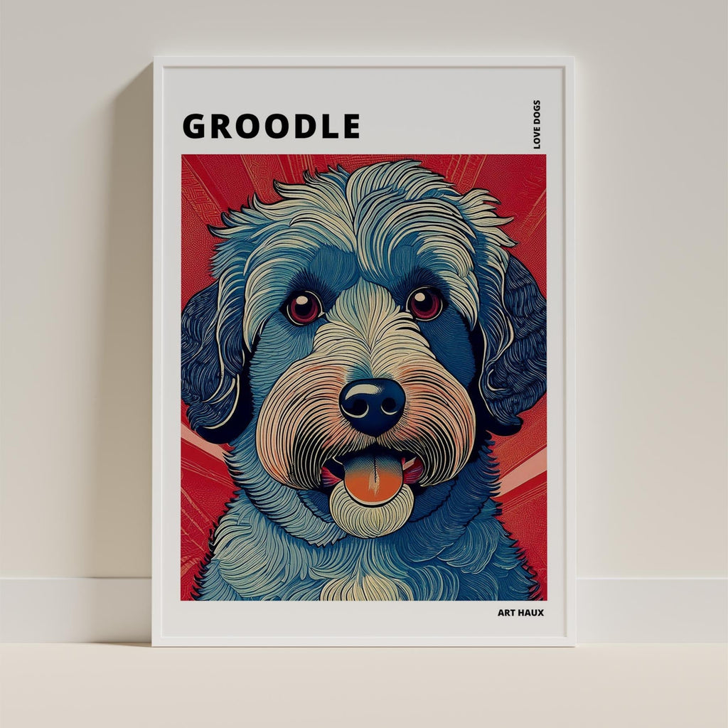 Groodle Hokusai Japanese Inspired Dog Series with Text image 8