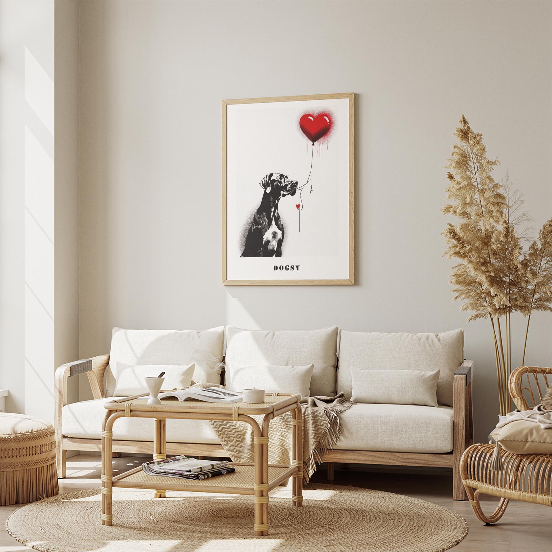 Great Dane DOGSY Series inspired by the Art of Banksy with text Dogsy image 2