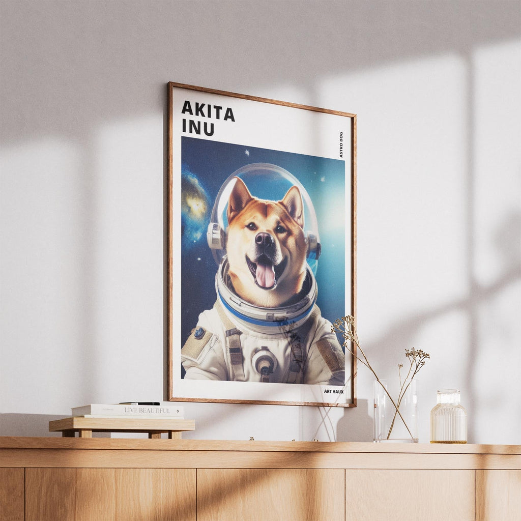 Akita Inu Astronaut Dog Series with Text Astro Dog image 5