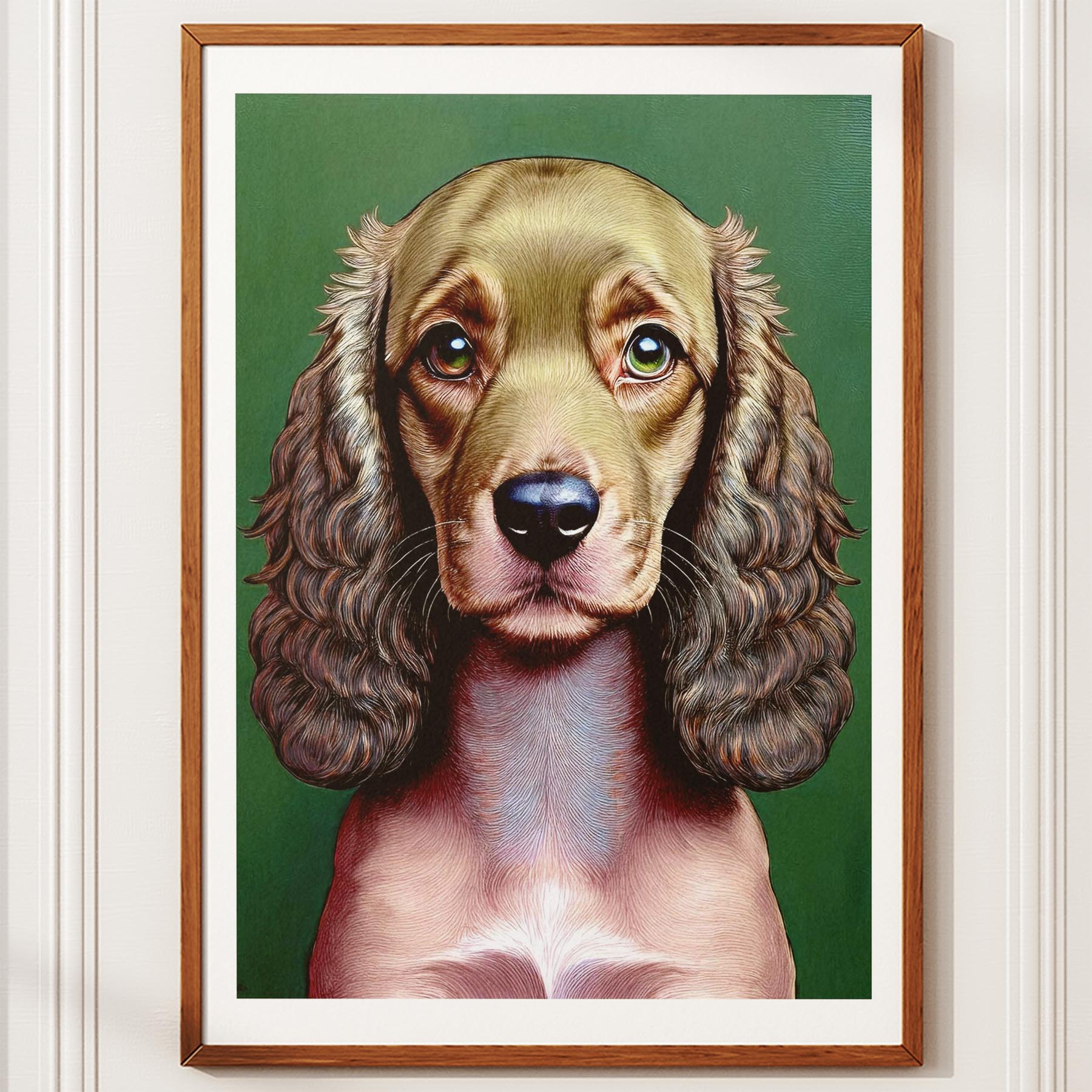 Cocker Spaniel Green Painted Series image 10