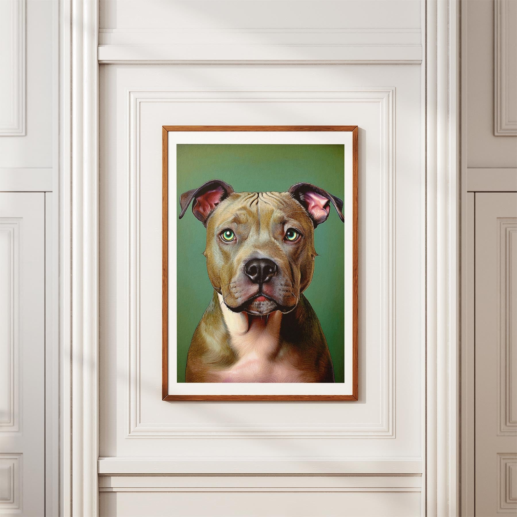 Staffordshire Bull Terrier Green Painted Series image 3