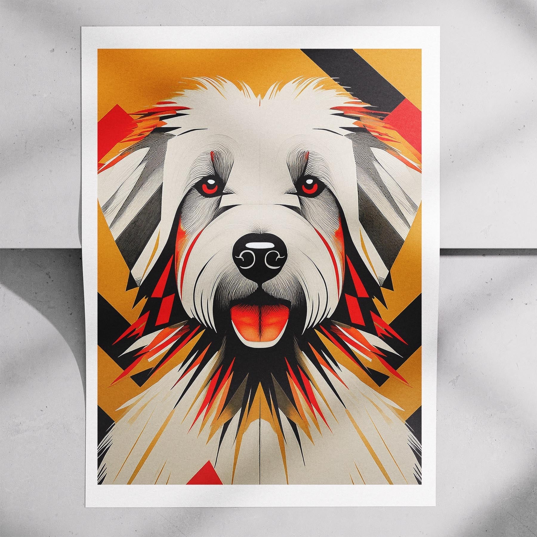 Coton de Tulear Geometric Orange Series image 7