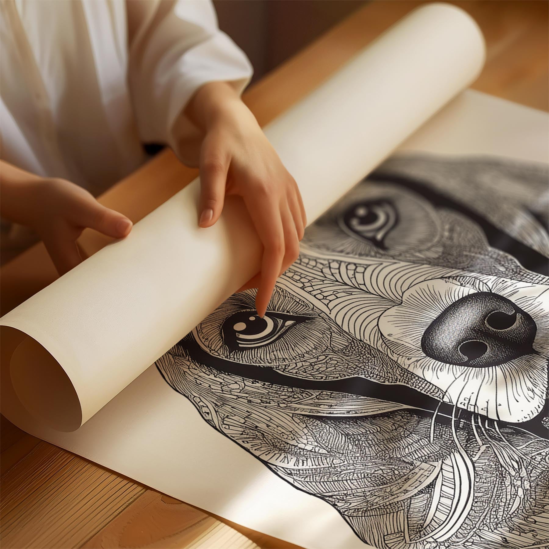 Cocker Spaniel Mandala Black and White Dog Series image 1