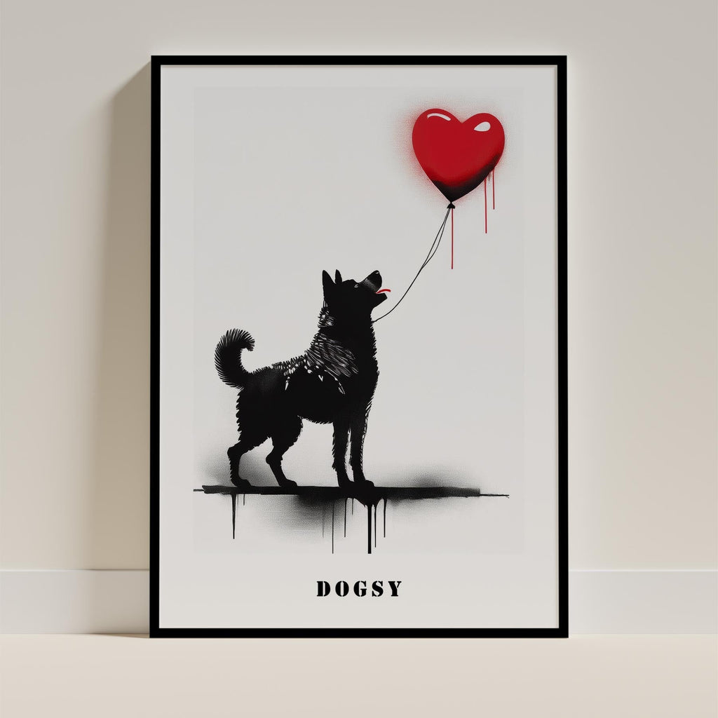 Akita Inu DOGSY Series inspired by the Art of Banksy with text Dogsy image 11