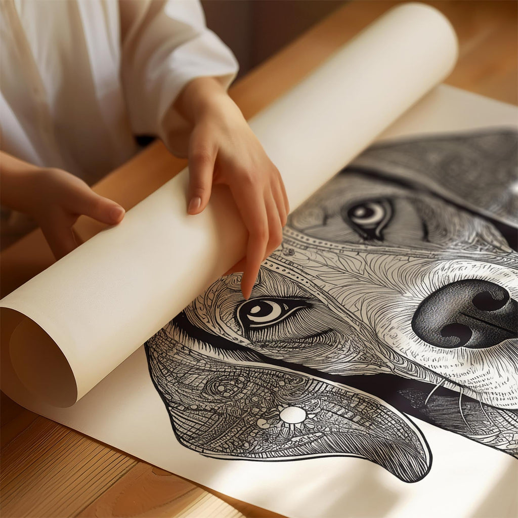 English Setter Mandala Black and White Dog Series image 1