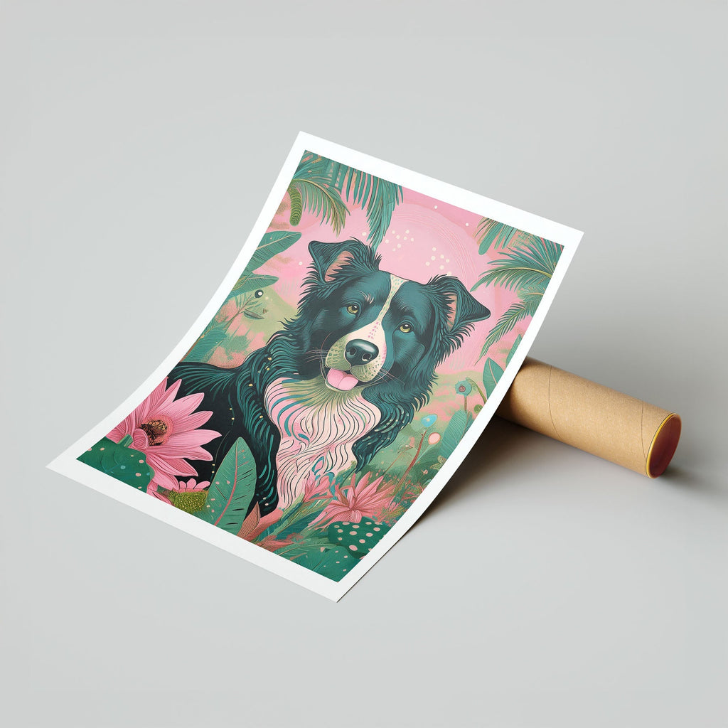 Border Collie Flowery Dog image 7