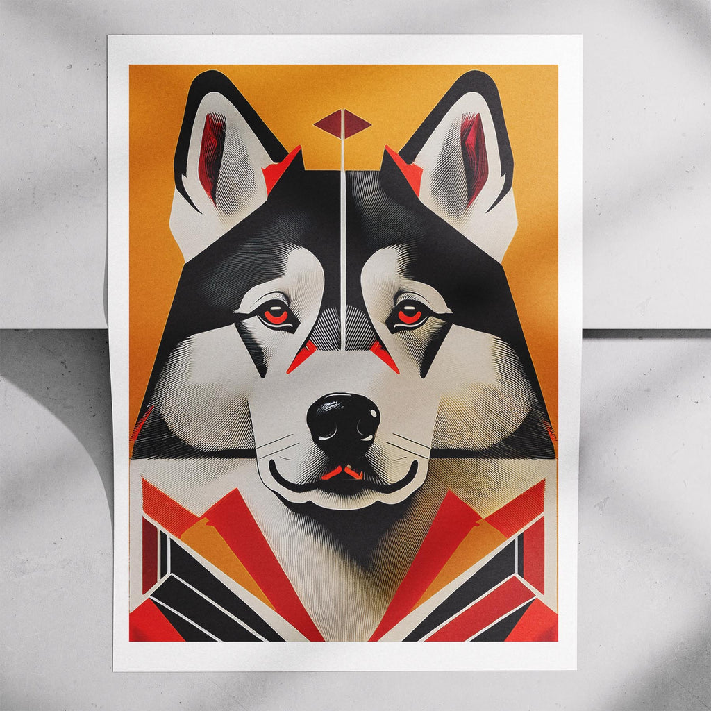 Alaskan Malamute Geometric Orange Series image 7