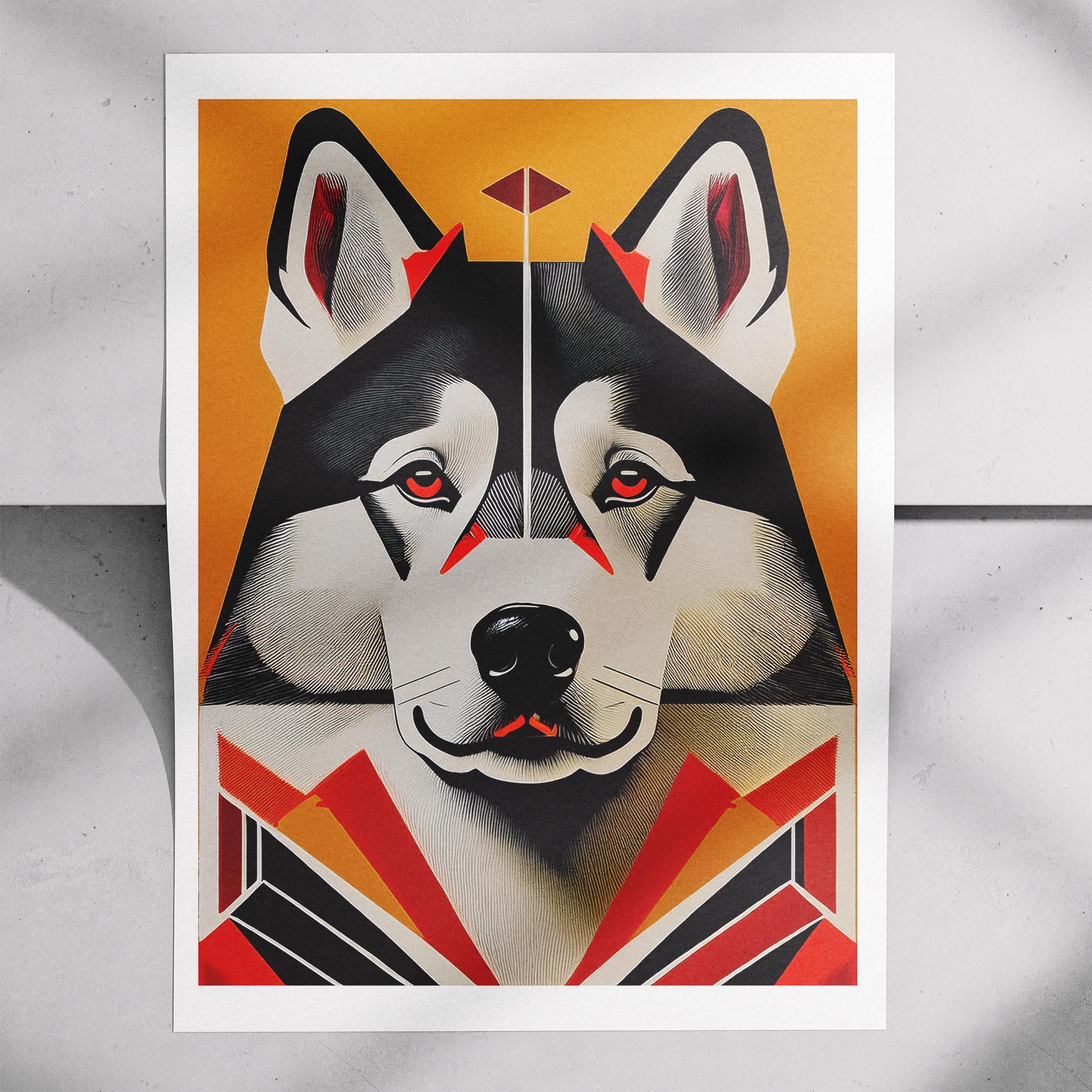 Alaskan Malamute Geometric Orange Series image 7