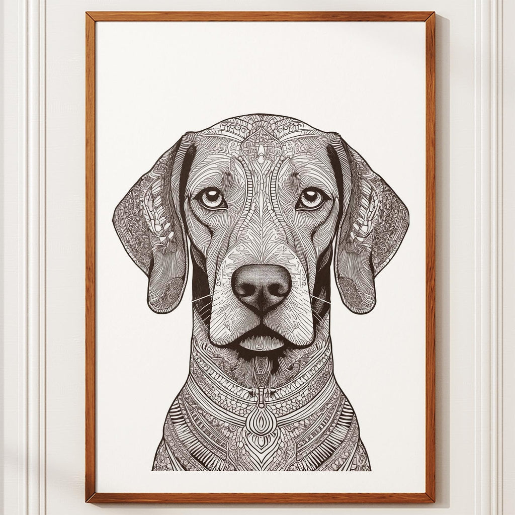 Hungarian Vizsla Mandala Black and White Dog Series image 10