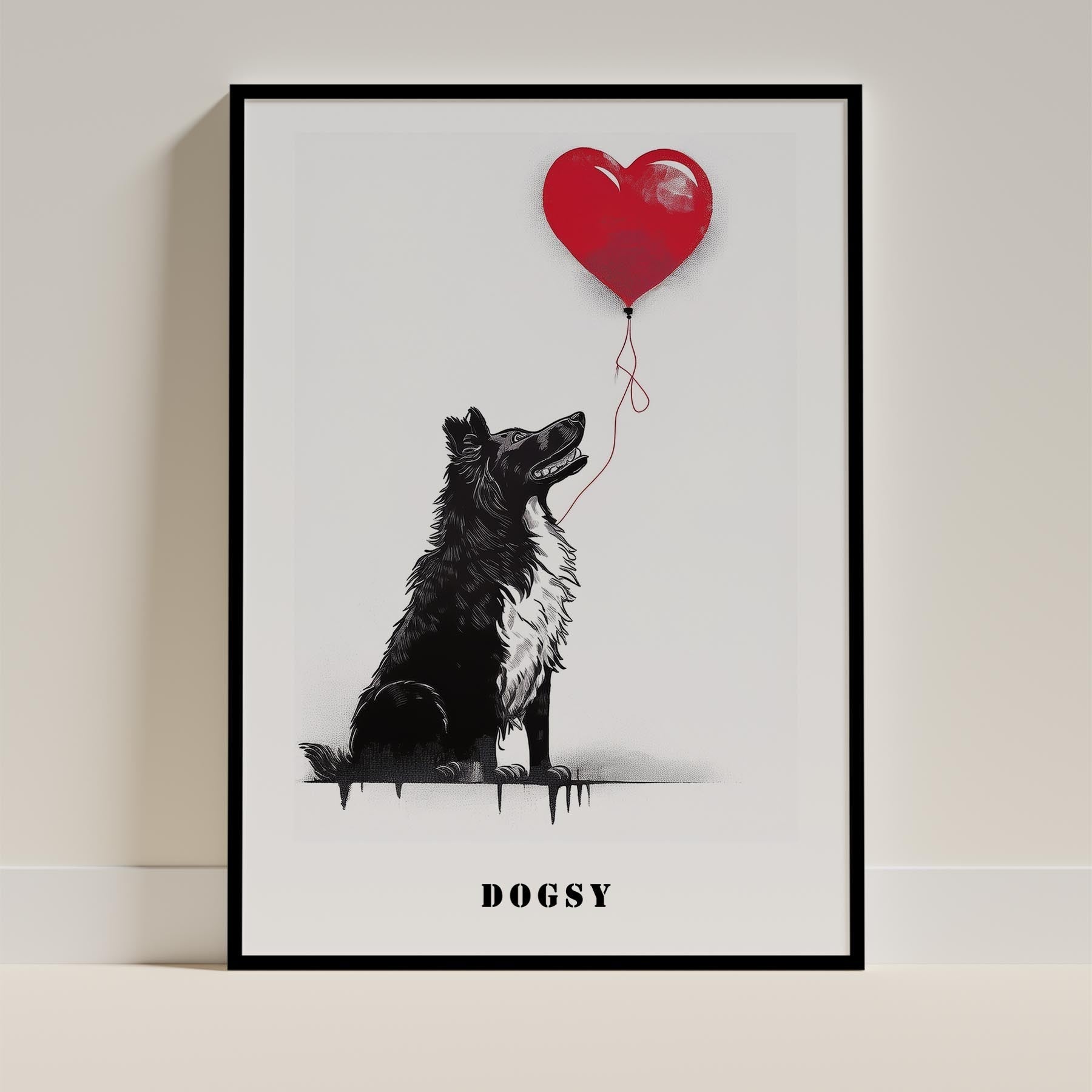 Rough Smooth Collie DOGSY Series inspired by the Art of Banksy with text Dogsy image 0
