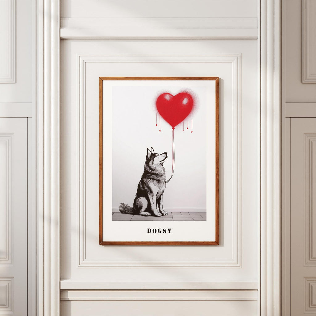 Alaskan Malamute DOGSY Series inspired by the Art of Banksy with text Dogsy image 3