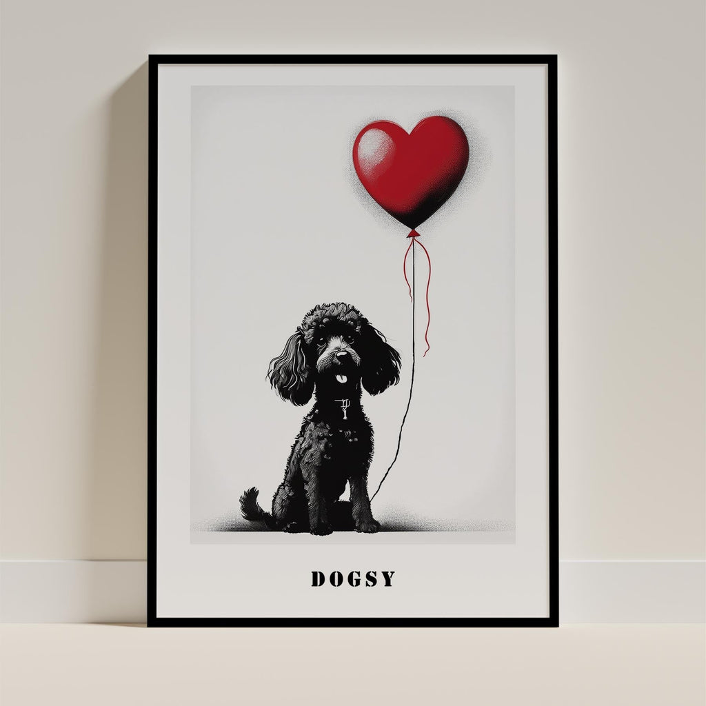 Poodle DOGSY Series inspired by the Art of Banksy with text Dogsy image 0