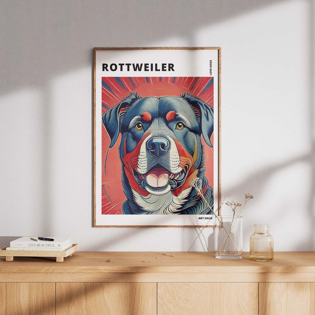 Rottweiler Hokusai Japanese Inspired Dog Series with Text image 7