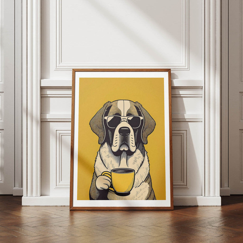 Saint Bernard Chillin Coffee Dog image 4