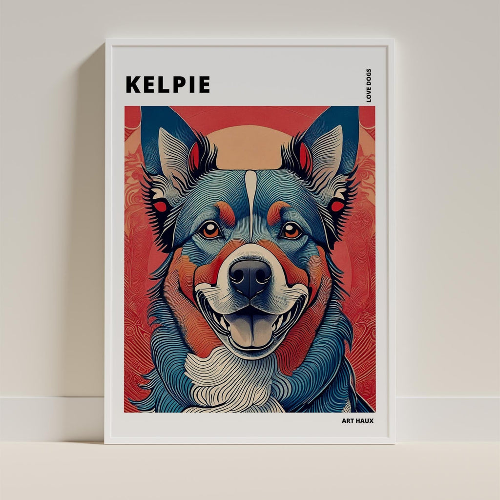 Kelpie Hokusai Japanese Inspired Dog Series with Text image 8