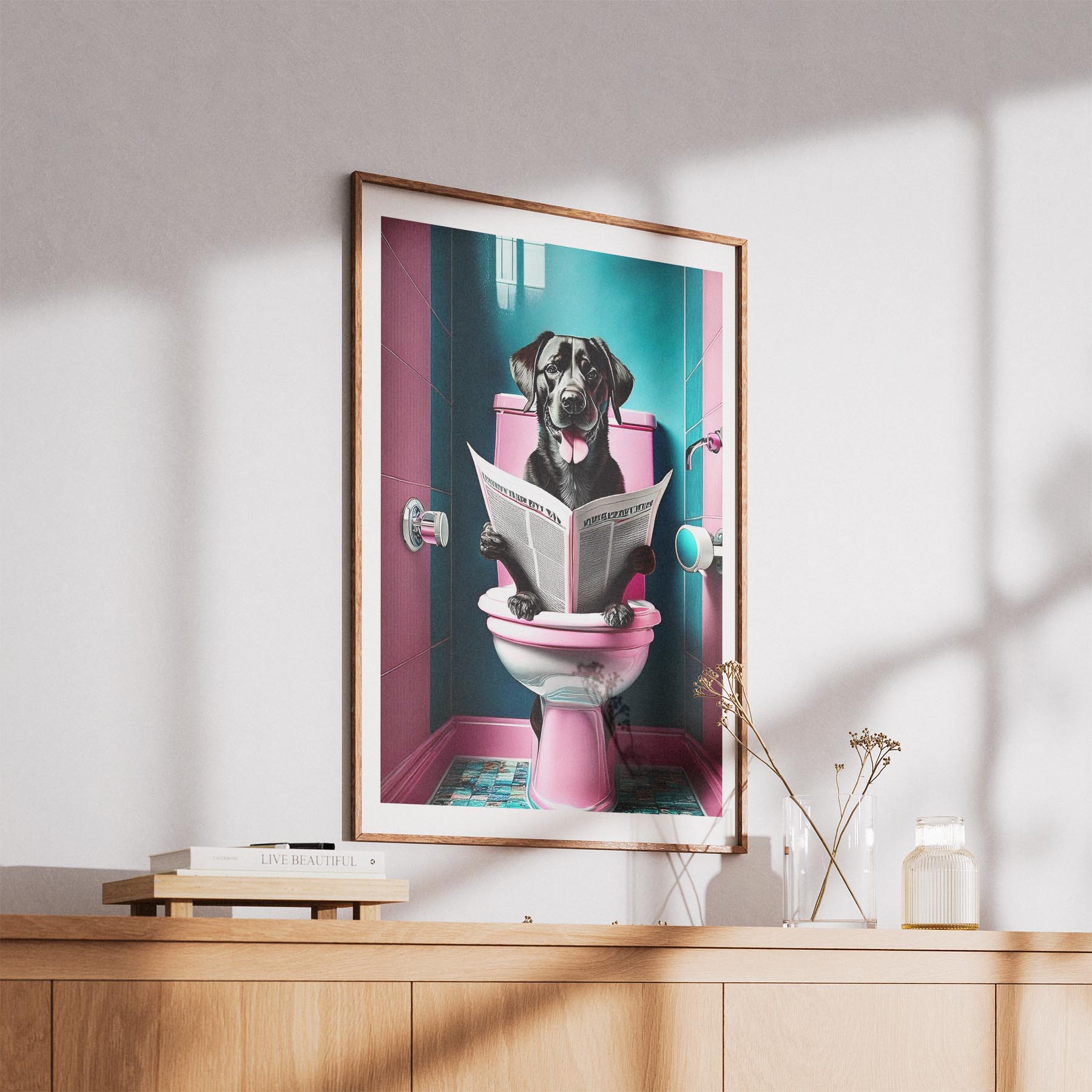 Labrador Retriever Toilet Dogs PInk and Turquise image 5