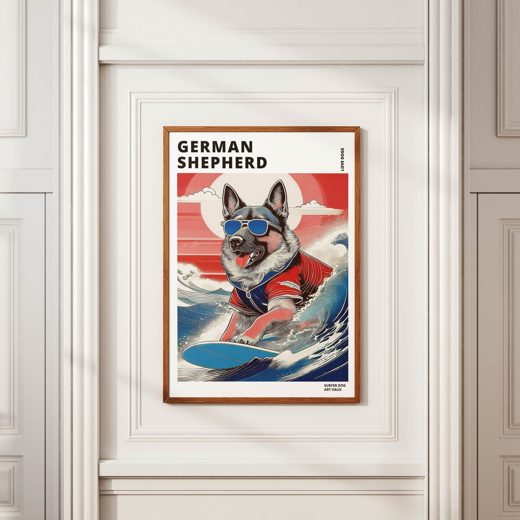 German Shepherd Hokosai Surfer Dogs 1 image 2