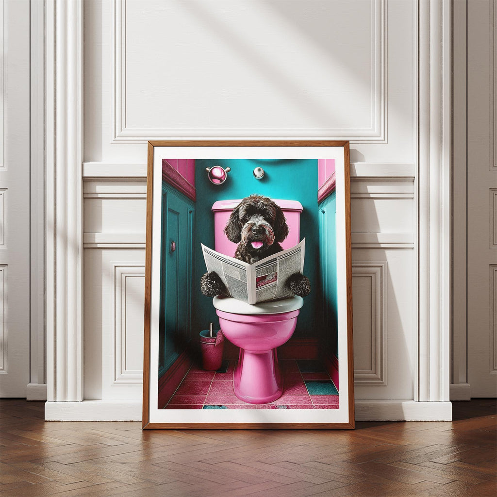 Spanish Water Dog Toilet Dogs PInk and Turquise image 4