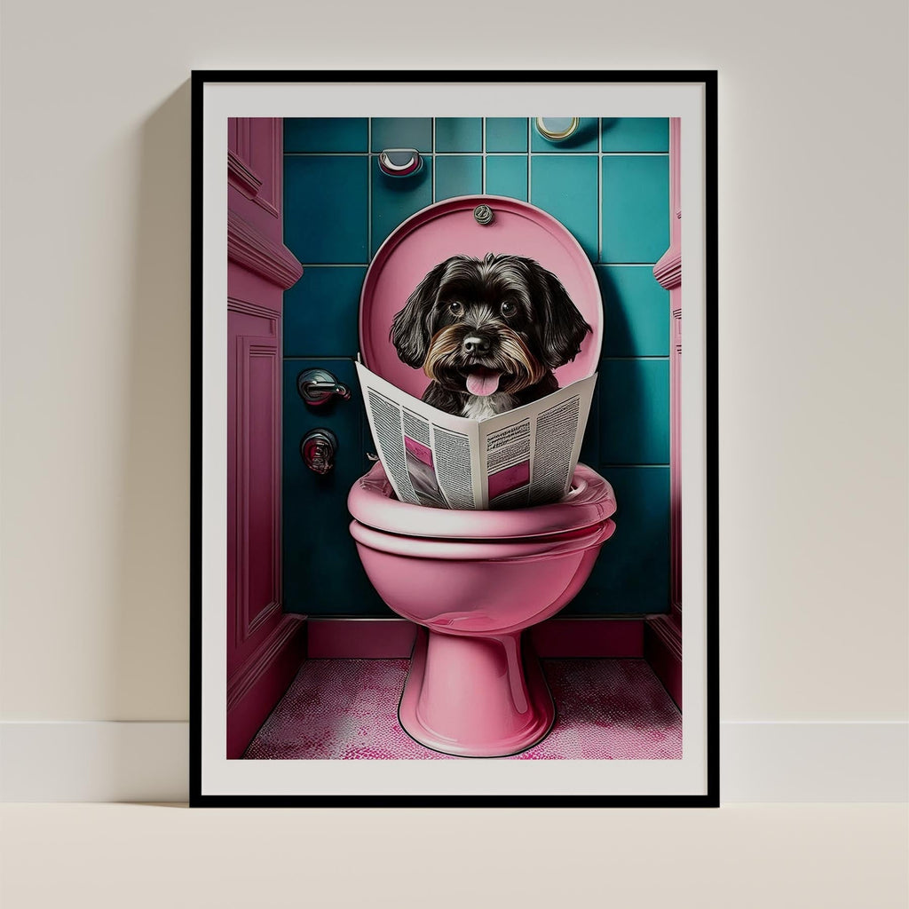 Havanese Toilet Dogs PInk and Turquise image 0