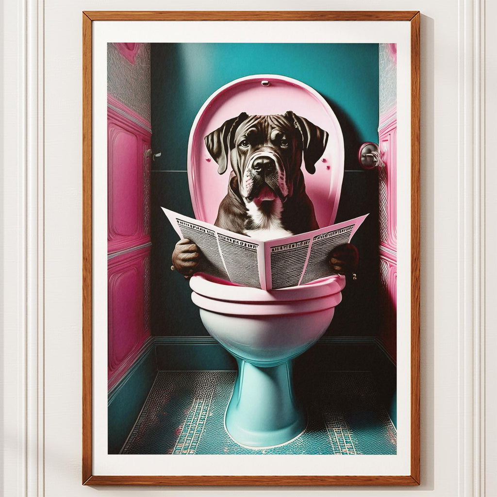 Dogue de Bordeaux Toilet Dogs PInk and Turquise image 10